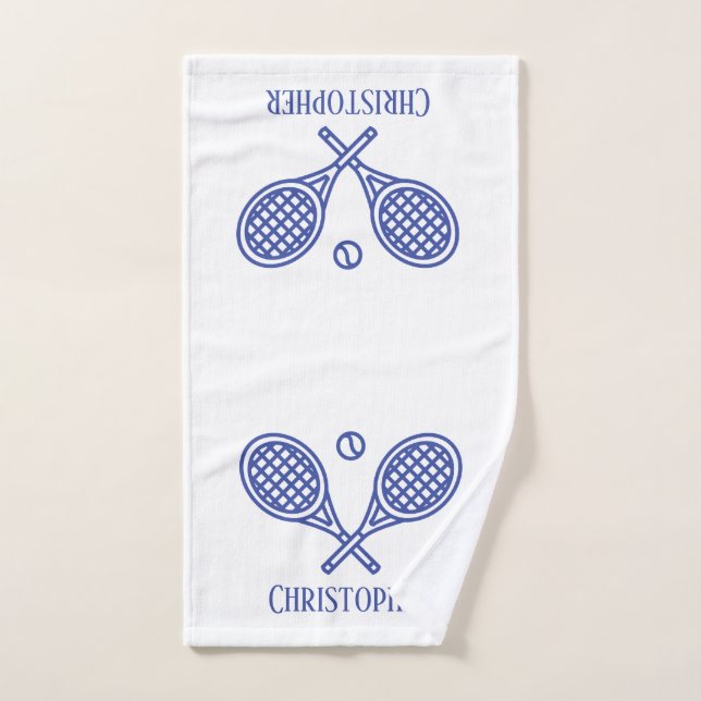 Tema del tenis Nombre Monogramado (Toalla de mano)