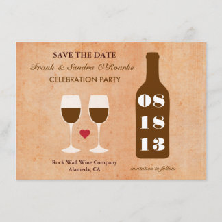 Tema del vino Guardar la tarjeta de fecha