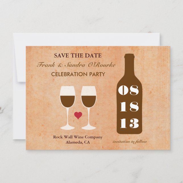 Tema del vino Guardar la tarjeta de fecha (Anverso)