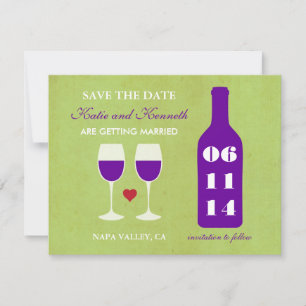 Tema del vino Guardar la tarjeta de fecha