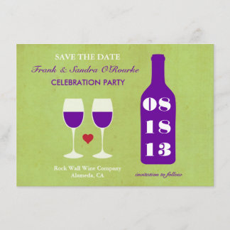 Tema del vino Guardar la tarjeta de fecha