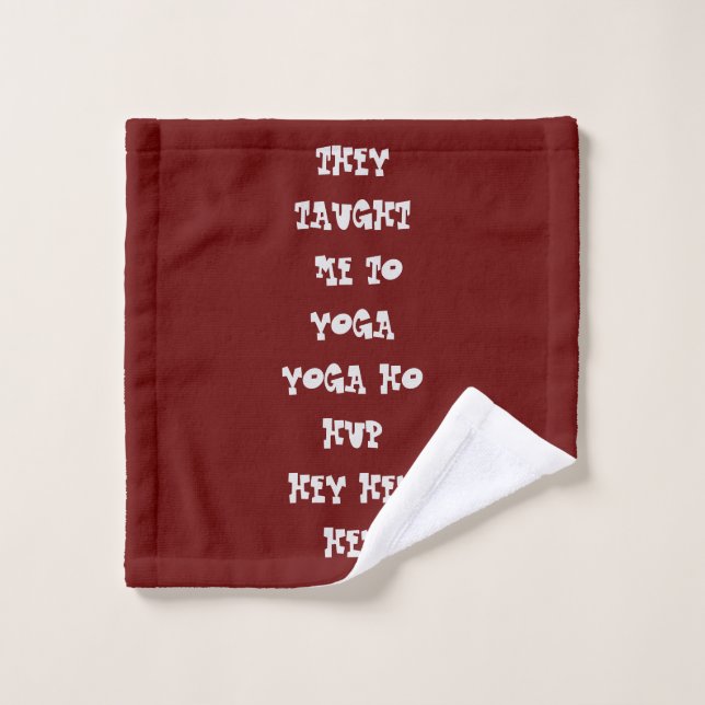 Tema del yoga diseño de texto divertido vino tinto (Toallita)