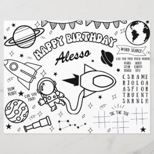 Tema Espacial Astronauta Coloración Página Decorac