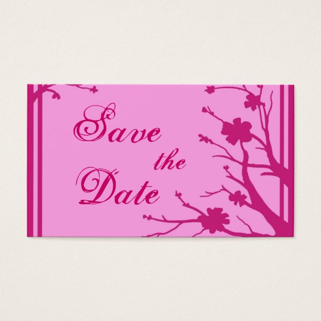 Tema floral rosa Guardar las tarjetas de visita Da (Frente)