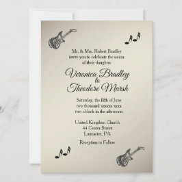 Tema Guitarra Invitación a la Boda de Oro Antiguo