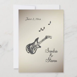 Tema Guitarra Invitación a la Boda de Oro Antiguo