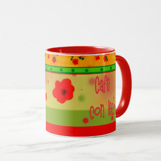 Tema Mexicano Colorido Taza Verde Roja Naranja