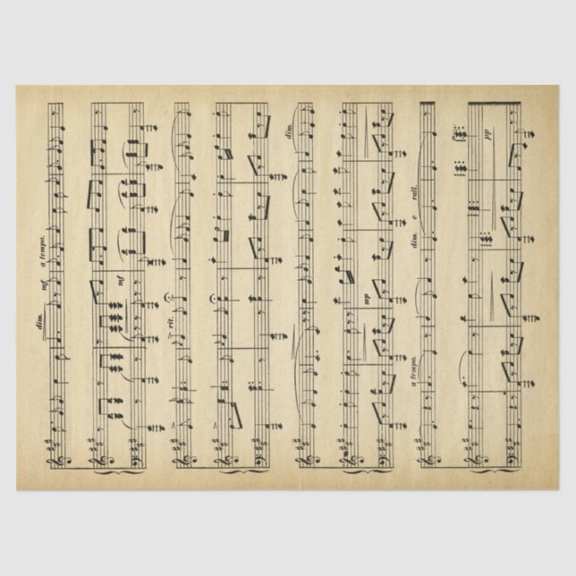 Tema musical Hoja antigua Papel de papel de la mús (Anverso)
