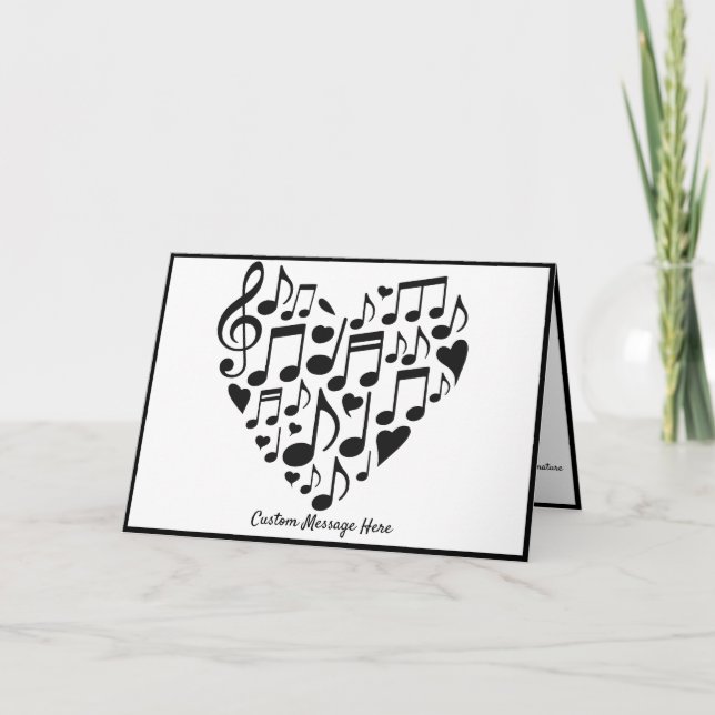 Tema Musical Notas Musicales Corazón Personalizado (Anverso)