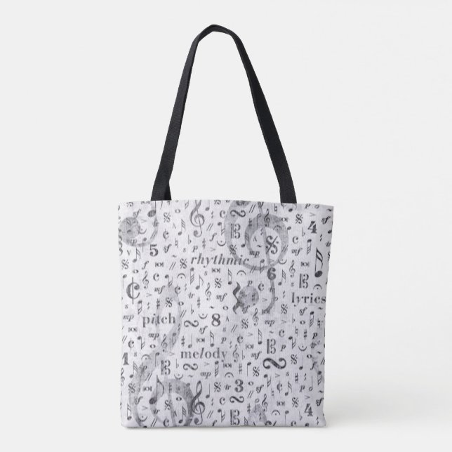 Tema musical Tote Bag Nota musical bolsa de piano (Reverso)