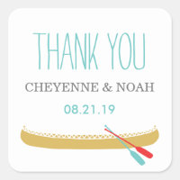 Tema nativo | Canoe Wedding Favor Pegatinas