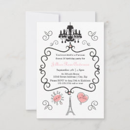 Tema parisino - Invitación a la fiesta de cumpleañ