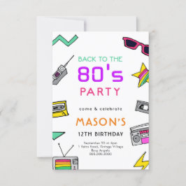 Tema retro de invitación a fiesta de cumpleaños de