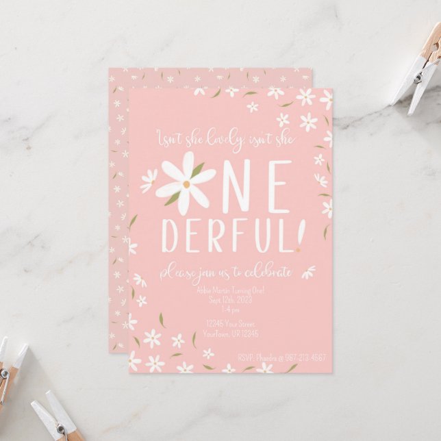 Tema rosado no es una invitación de cumpleaños mar (Anverso/Reverso In Situ)
