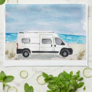 Tema RV de la toalla de cocina de la camioneta bla