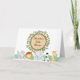 Tema safari Invitación plegada de Baby Shower