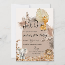Tema Safari Salvaje Invitación al cumpleaños de un