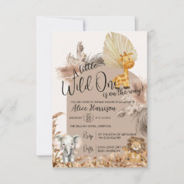 Tema Safari Wild One Baby Shower Invitación