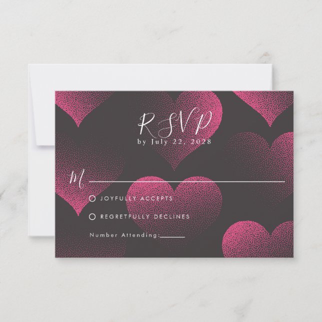 Tema Simple Corazón Rojo para RSVP de Boda (Anverso)