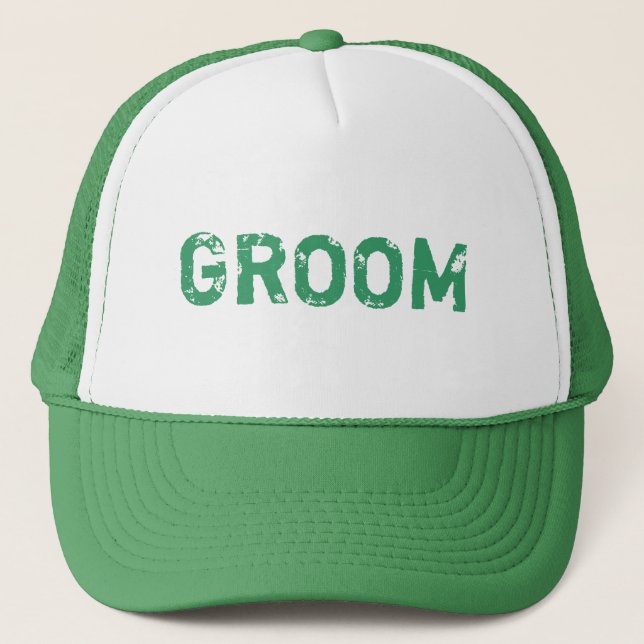 Tema verde simple gorra de Groom (Anverso)