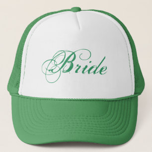 Tema verde simple gorra de novia