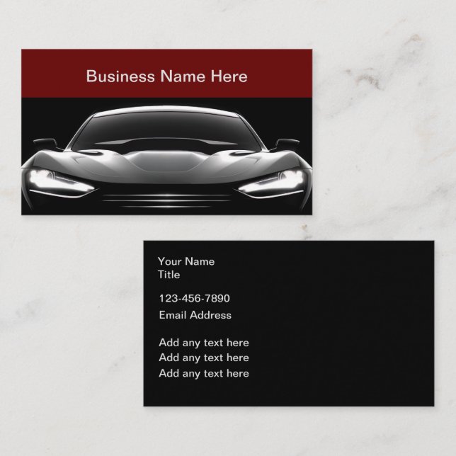 Temas de automoción Tarjetas de visita de negocios (Anverso / Reverso)