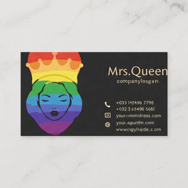 Temas de la tarjeta de visita Queen Black (Anverso)