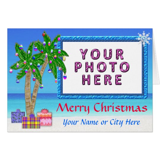 Temático tropical "añade tarjetas de Navidad de
