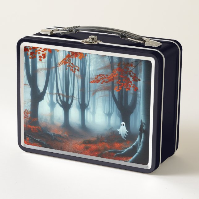 Tembloroso bosque de otoño con un fantasma (Anverso)