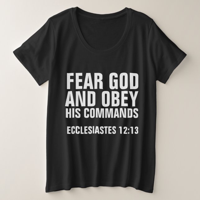 TEME A DIOS Y OBEDECE SUS COMANDOS Camisetas (Anverso del diseño)
