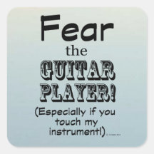 Temer Al Pegatina Cuadrado Del Jugador De Guitarra