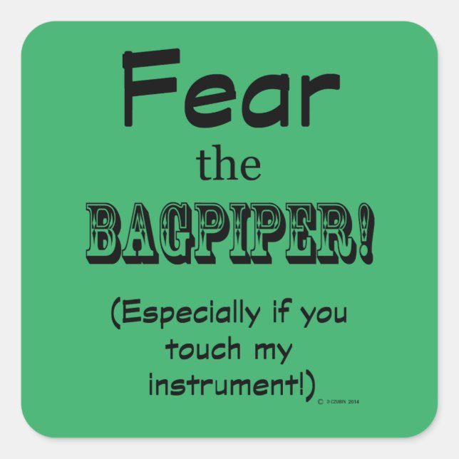 Temer Al Pegatina De La Plaza Del Bagpiper (Anverso)