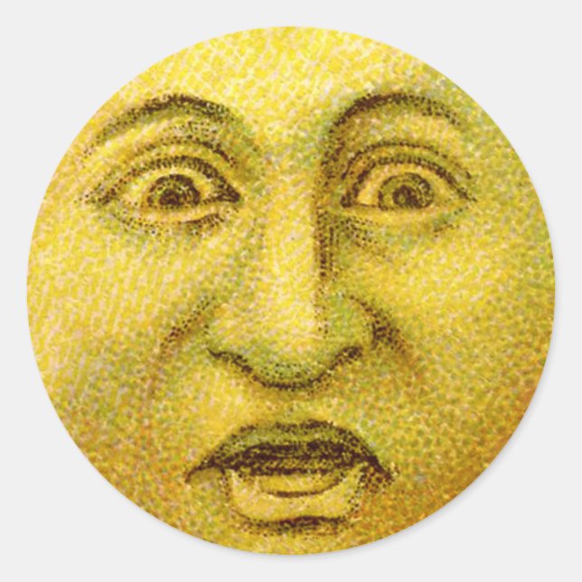 Temerosos Pegatinas de Halloween en la Luna (Anverso)