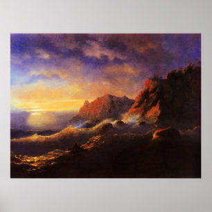 Tempest, Sunset, arte perfecto por Ivan Aivazovsky