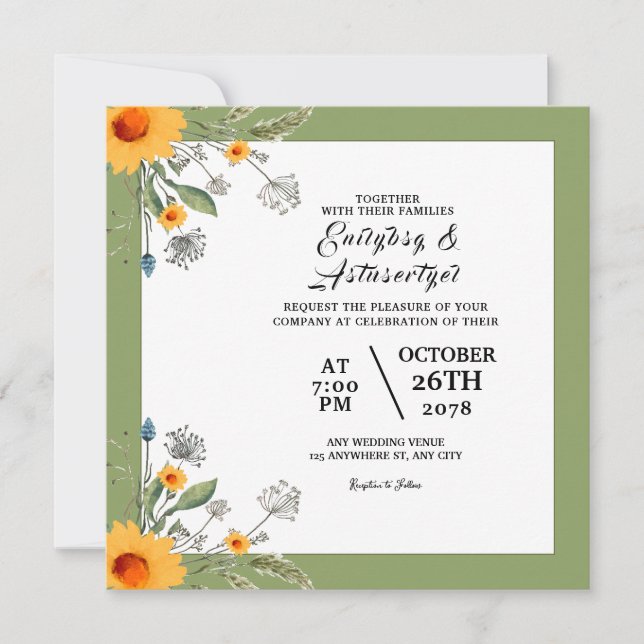 Templa de diseño de la invitación a la tarjeta de  (Anverso)