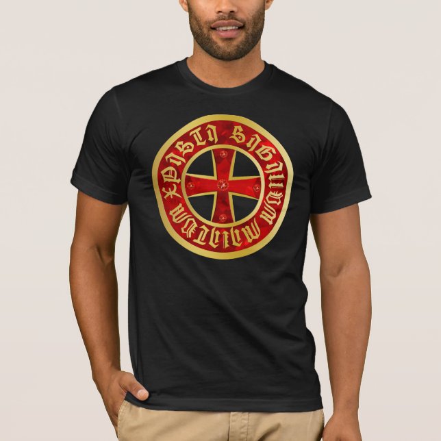 Templario cruz playera beidseitig impreso (Anverso)