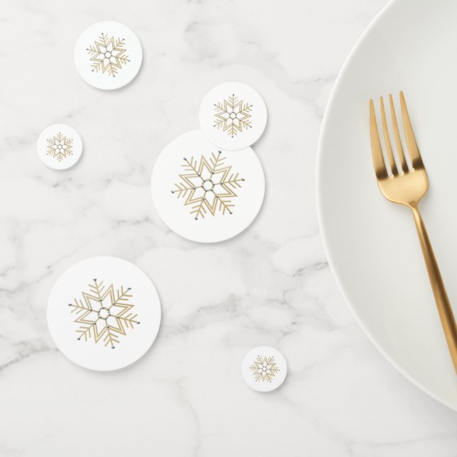 TemplateNF Silver & Gold Snowflakes Table Confetti (Grupo)