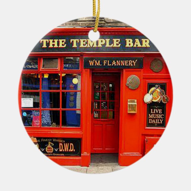 Temple Bar, Dublín, Irlanda, Ornamento de Navidad (Frente)