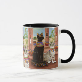 Templo de la taza del arte del gato de la diosa de