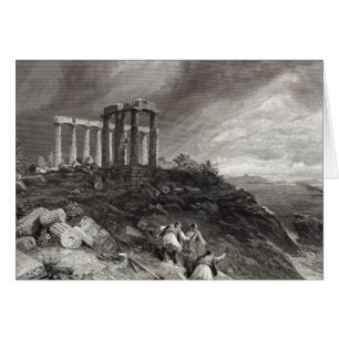 Templo de Minerva Sunium, grabado por J. Saddler