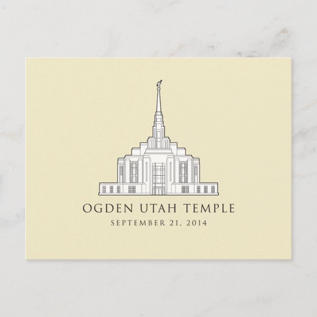 Templo de Ogden Utah. 21 sep. 2014. postal (Anverso)