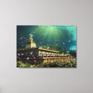 Templo Del Arrecife De Coral - Lienzo Envuelto