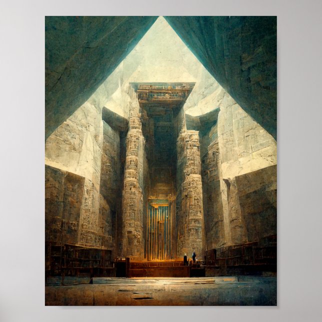 Templo del Poster de arte de la fantasía de dioses (Frente)