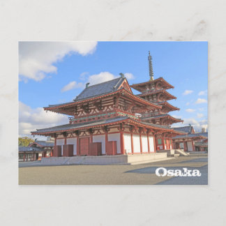 Templo japonés en la postal de Osaka