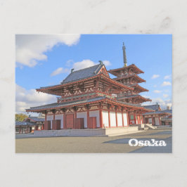Templo japonés en la postal de Osaka