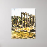 Templo romano antiguo ruina arte de estilo geométr