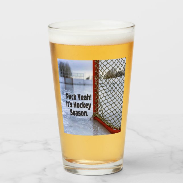 Temporada de hockey Hielo Frío Humor Gracioso Puck (Anverso (lleno))