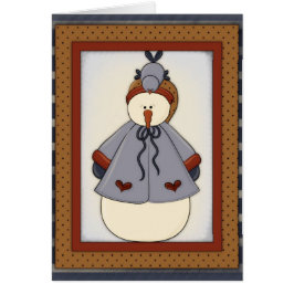Temporada de Invierno Snowfolk Snowman Greeting Ca