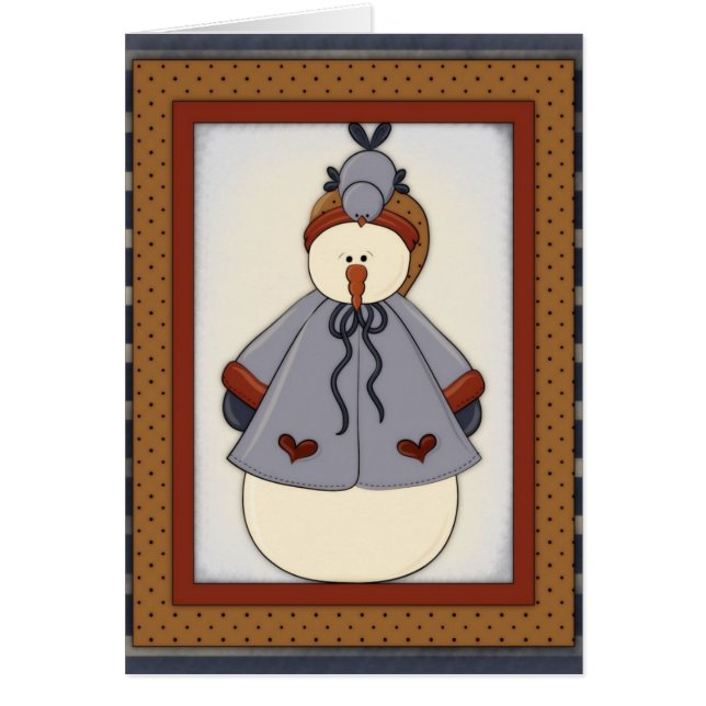 Temporada de Invierno Snowfolk Snowman Greeting Ca (Frente)