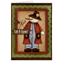 Temporada de Invierno Snowfolk Snowman Greeting Ca